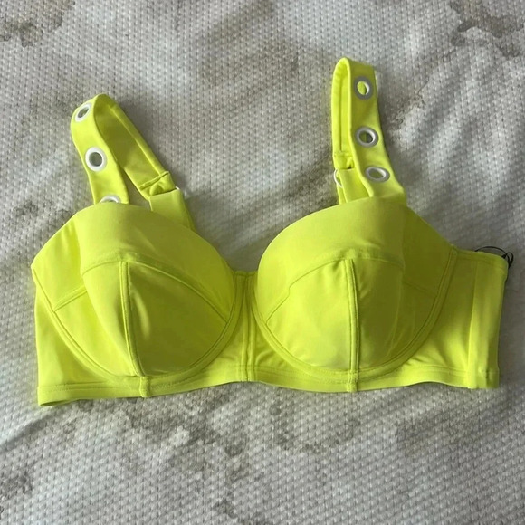 DKNY CITRUS Grommet-Strap Underwire Bikini Swim Top Size XL - Picture 4 of 7